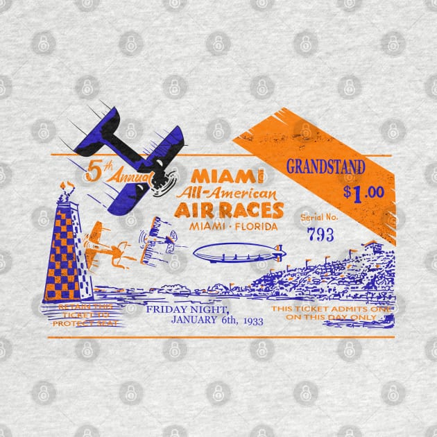 Historic 1933 Miami Air Races Ticket by MotorManiac